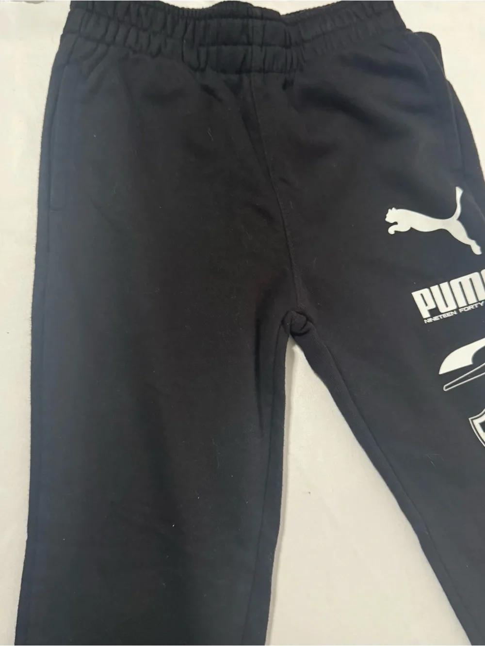 GAP & Puma Small Boys Black Kids Joggers with Logo Patch Details Activewear
